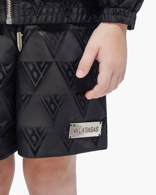 Kids Signature 2.0 Black Nylon Shorts - Valabasas