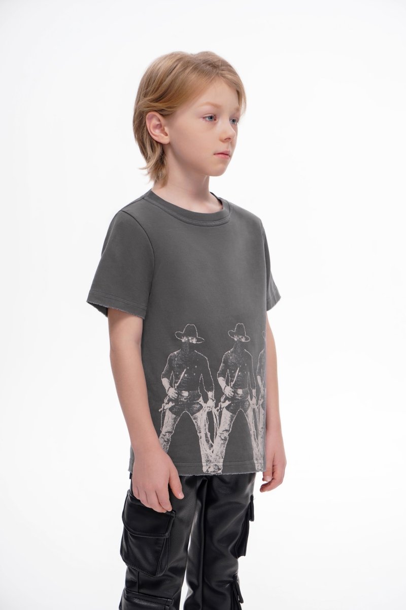 Kids Stay True Vintage Grey Tee - Valabasas