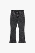 KIDS "STREAK" STACKED DENIM BLACK