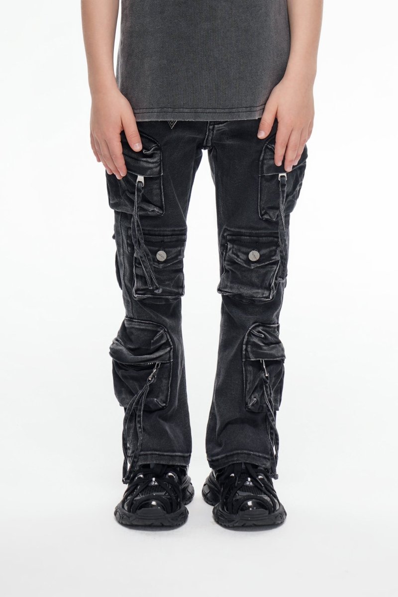 Kids Strike Black Washed Stacked - Valabasas