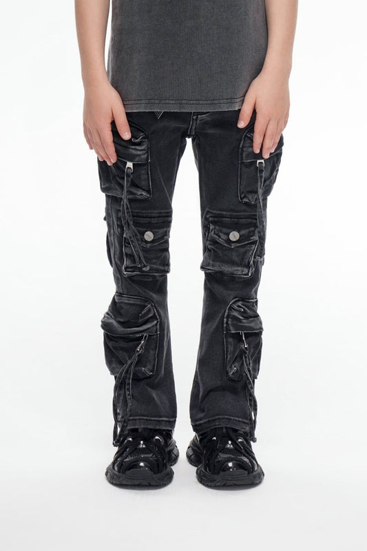 Kids Strike Black Washed Stacked - Valabasas