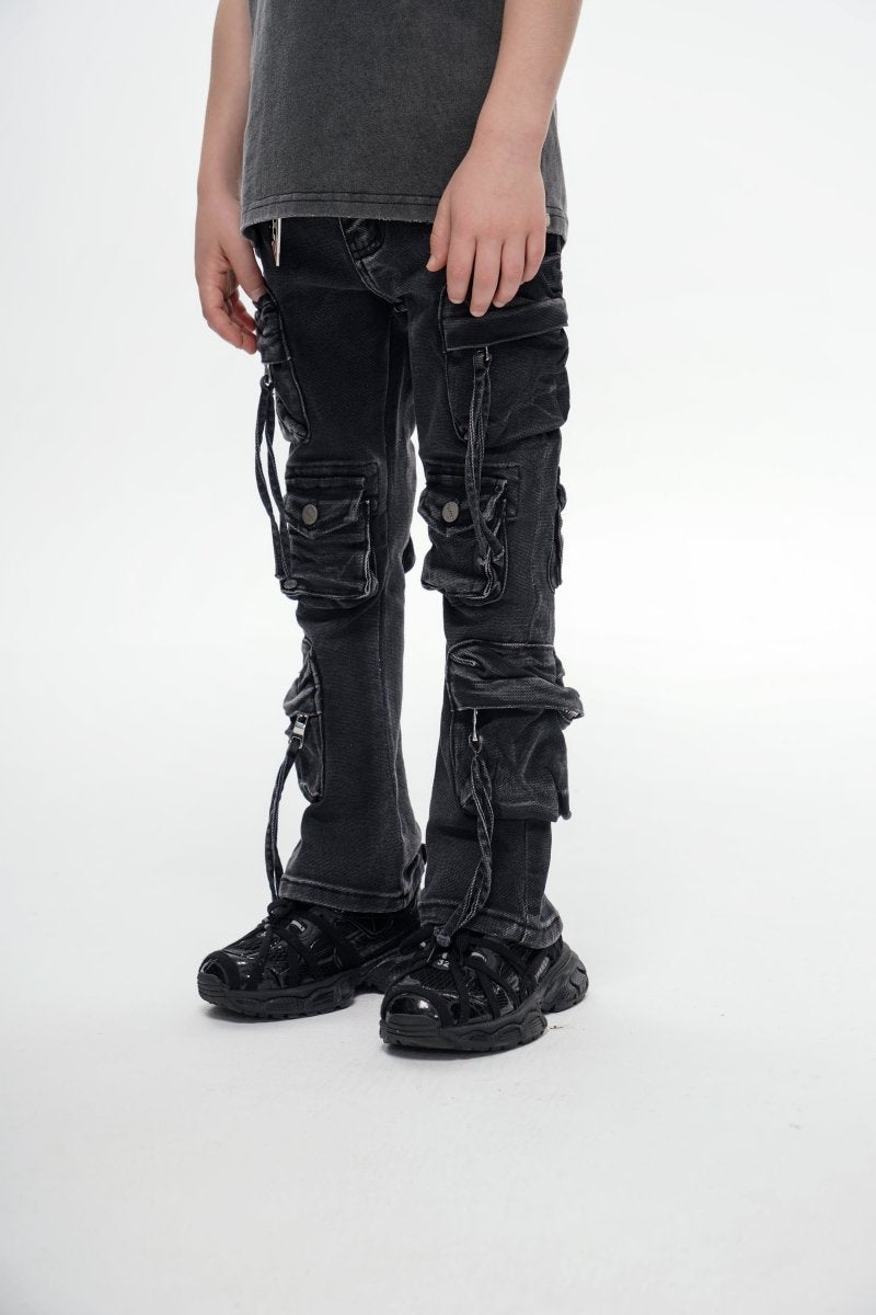 Kids Strike Black Washed Stacked - Valabasas