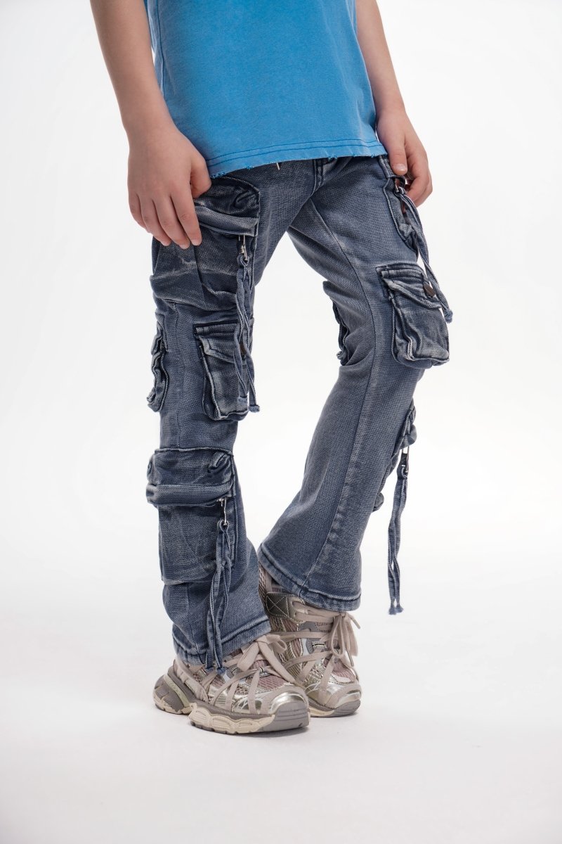 Kids Strike Indigo Washed Stacked - Valabasas