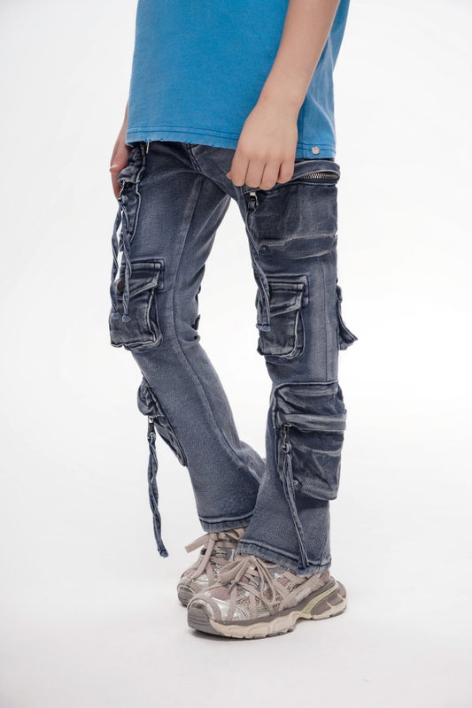 Kids Strike Indigo Washed Stacked - Valabasas