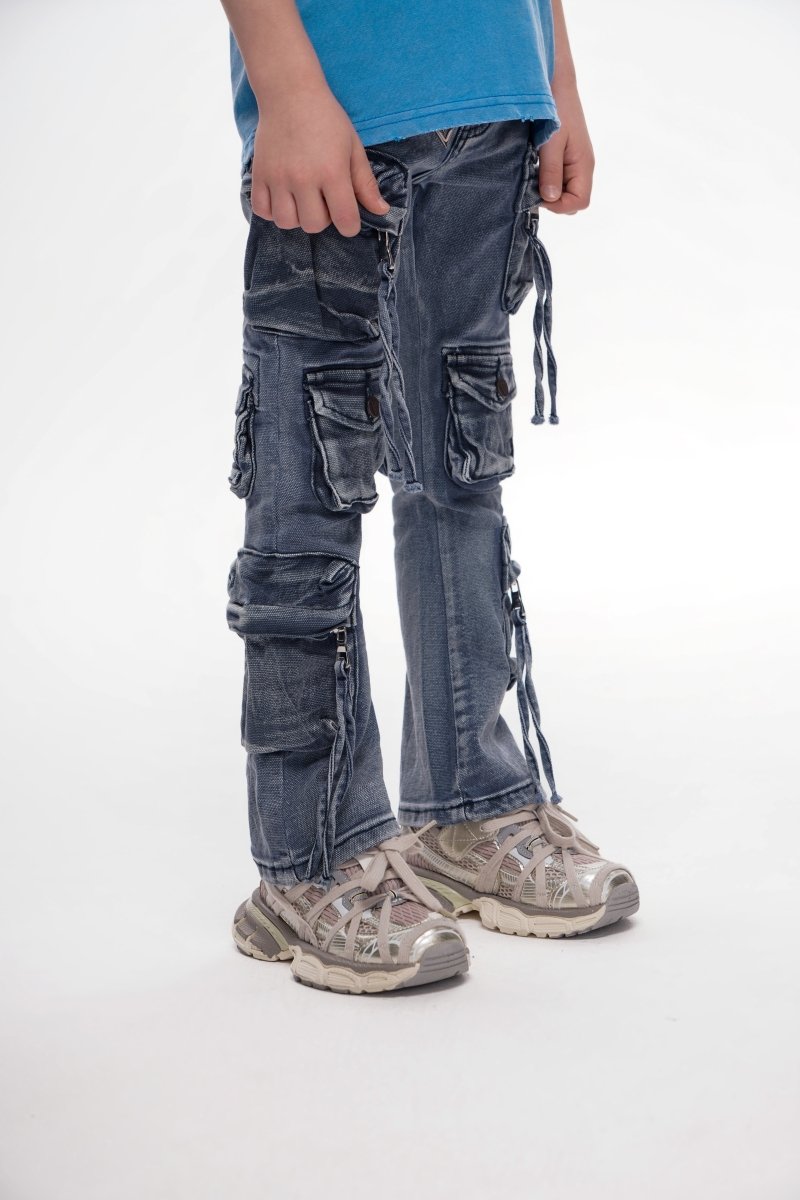 Kids Strike Indigo Washed Stacked - Valabasas