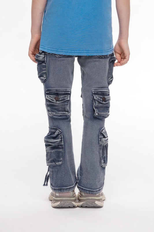 Kids Strike Indigo Washed Stacked - Valabasas