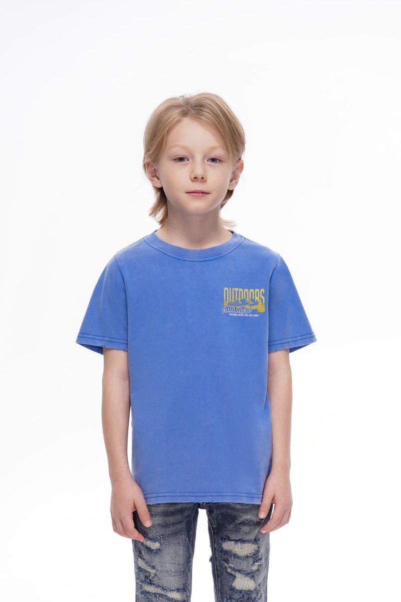 Kids The Outdoors Vintage Blue Tee