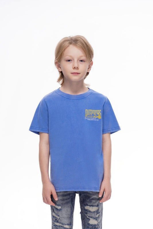 Kids The Outdoors Vintage Blue Tee - Valabasas