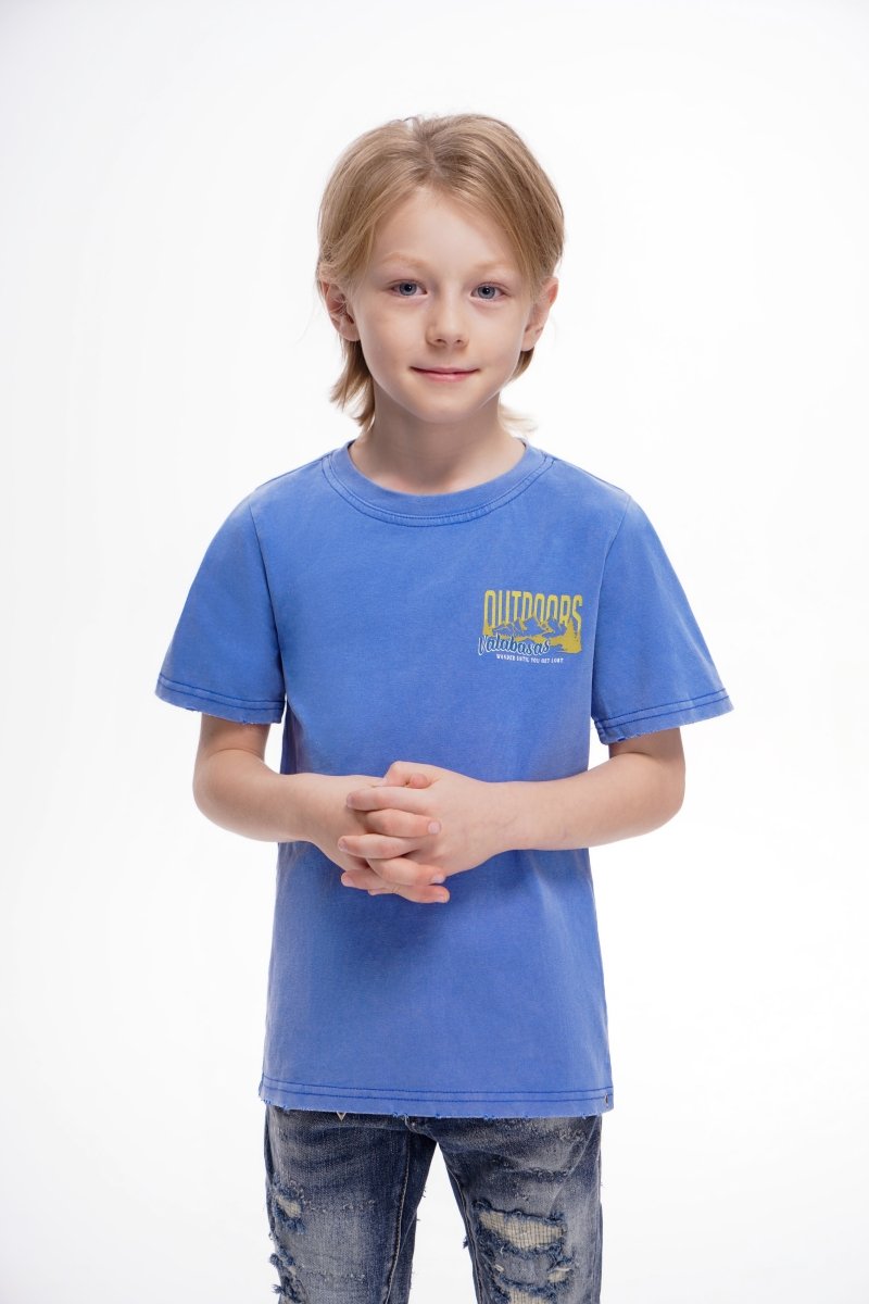 Kids The Outdoors Vintage Blue Tee