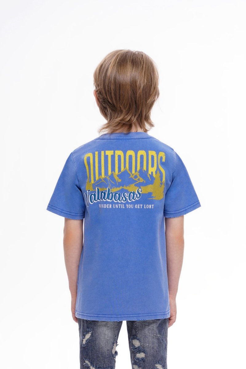Kids The Outdoors Vintage Blue Tee - Valabasas