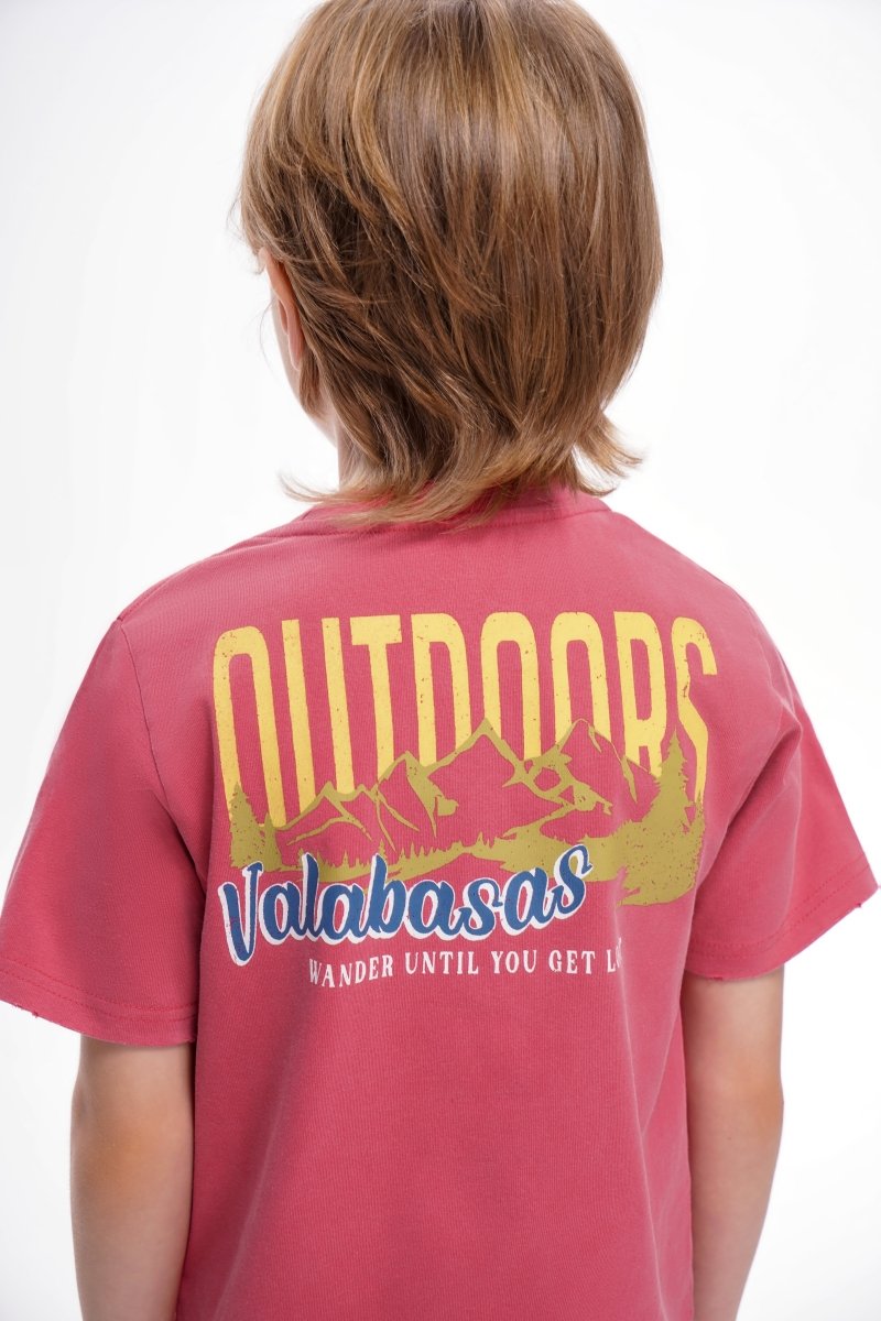 Kids The Outdoors Vintage Red Tee - Valabasas