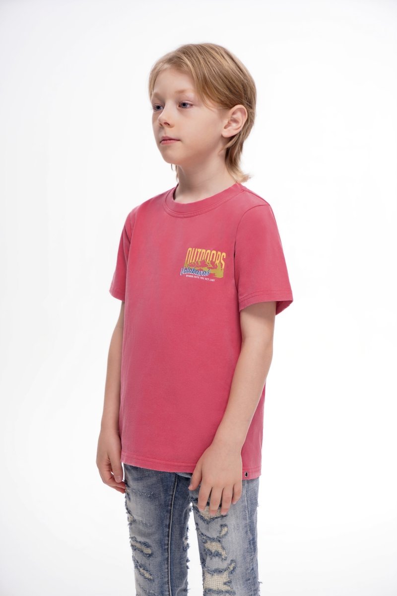 Kids The Outdoors Vintage Red Tee - Valabasas