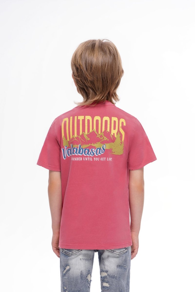Kids The Outdoors Vintage Red Tee - Valabasas