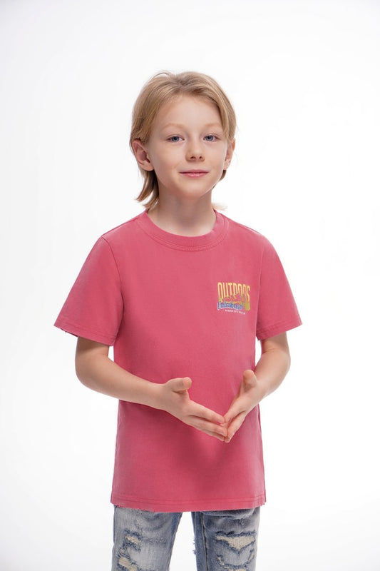 Kids The Outdoors Vintage Red Tee - Valabasas