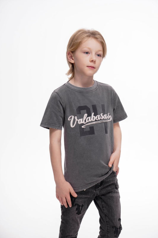 Kids Twenty Four Vintage Grey Tee - Valabasas