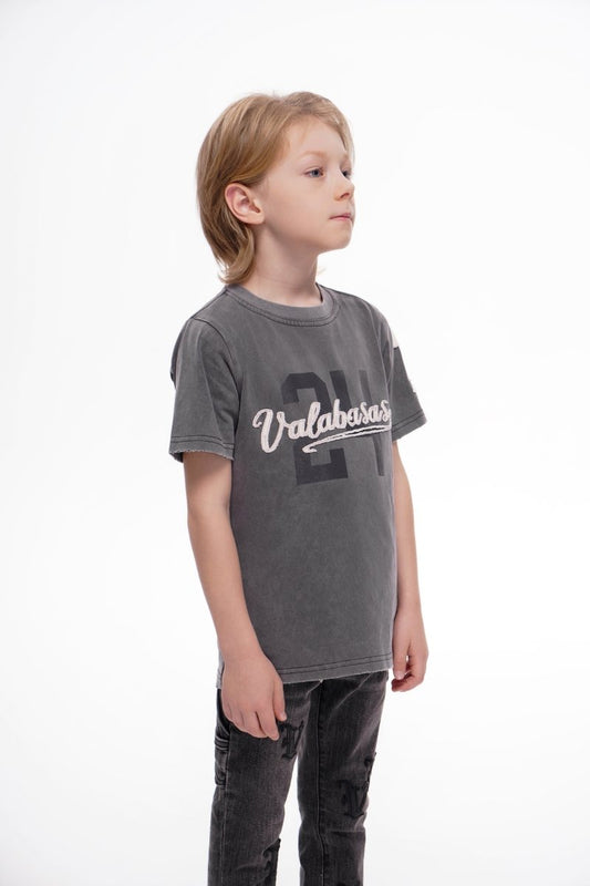 Kids Twenty Four Vintage Grey Tee - Valabasas