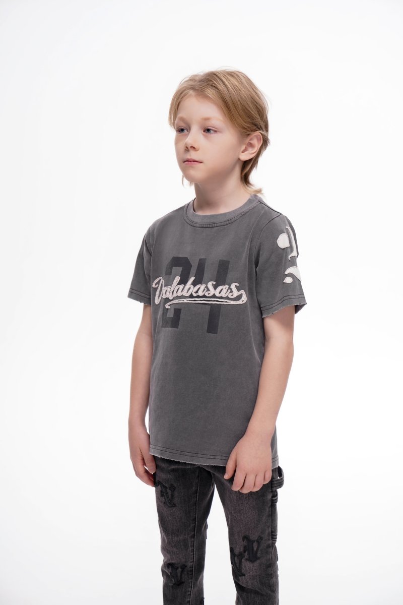 Kids Twenty Four Vintage Grey Tee - Valabasas