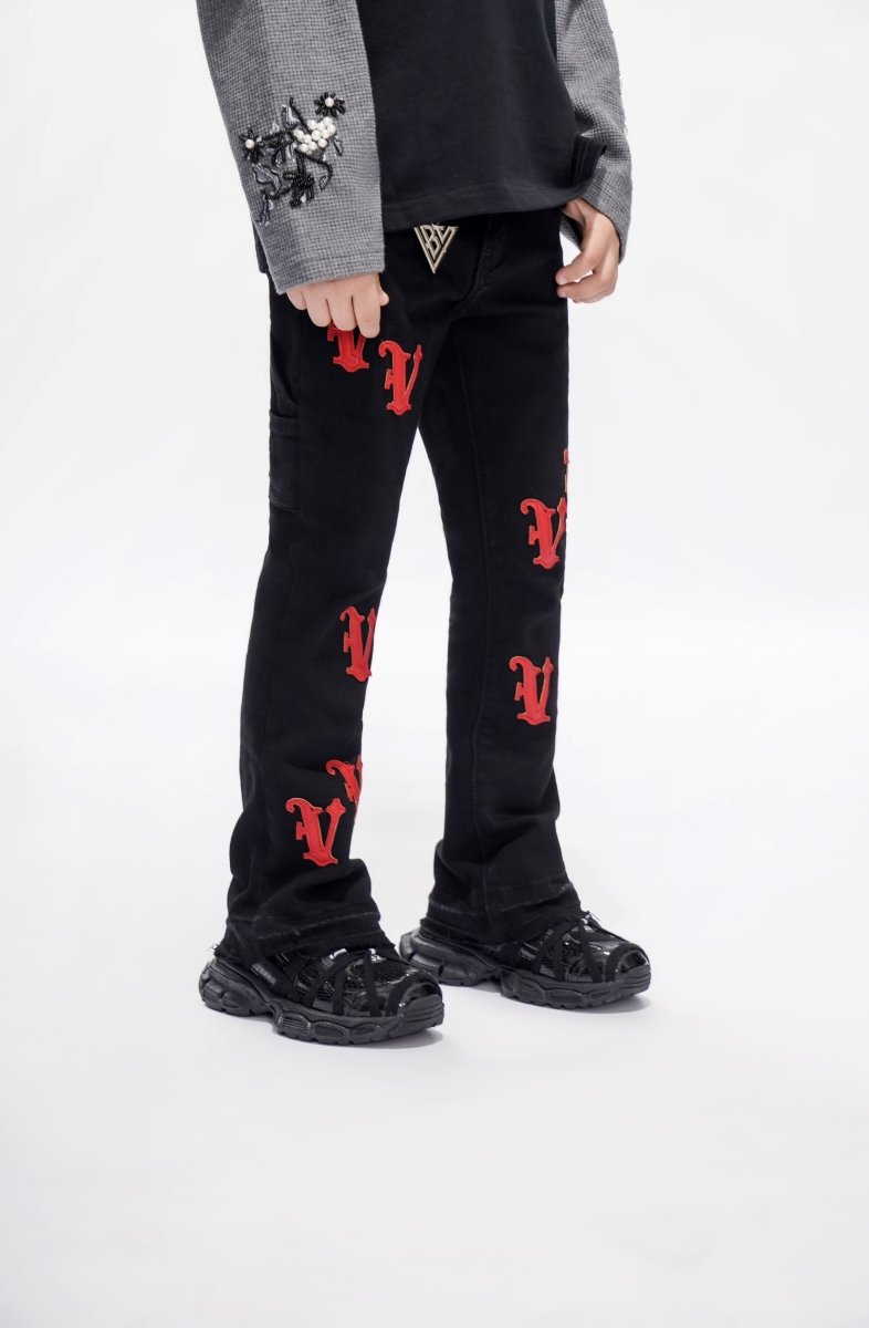 Kids V - Minimal Black Stacked - Valabasas