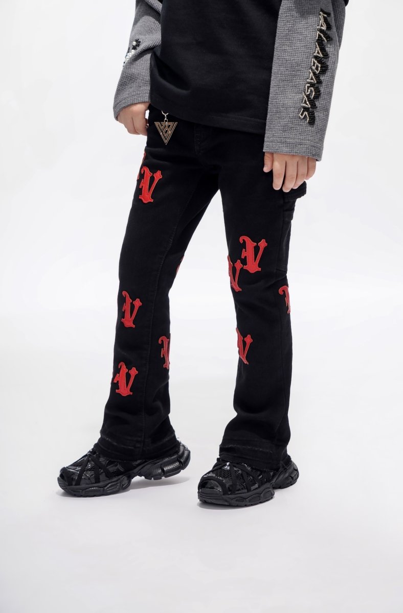 Kids V - Minimal Black Stacked - Valabasas