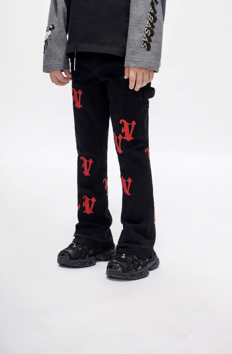 Kids V - Minimal Black Stacked - Valabasas