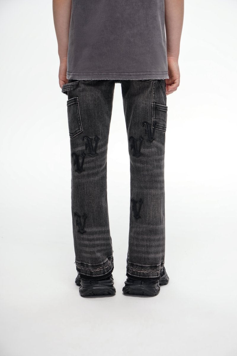 Kids V - Minimal Dk. Grey Wash Stacked - Valabasas