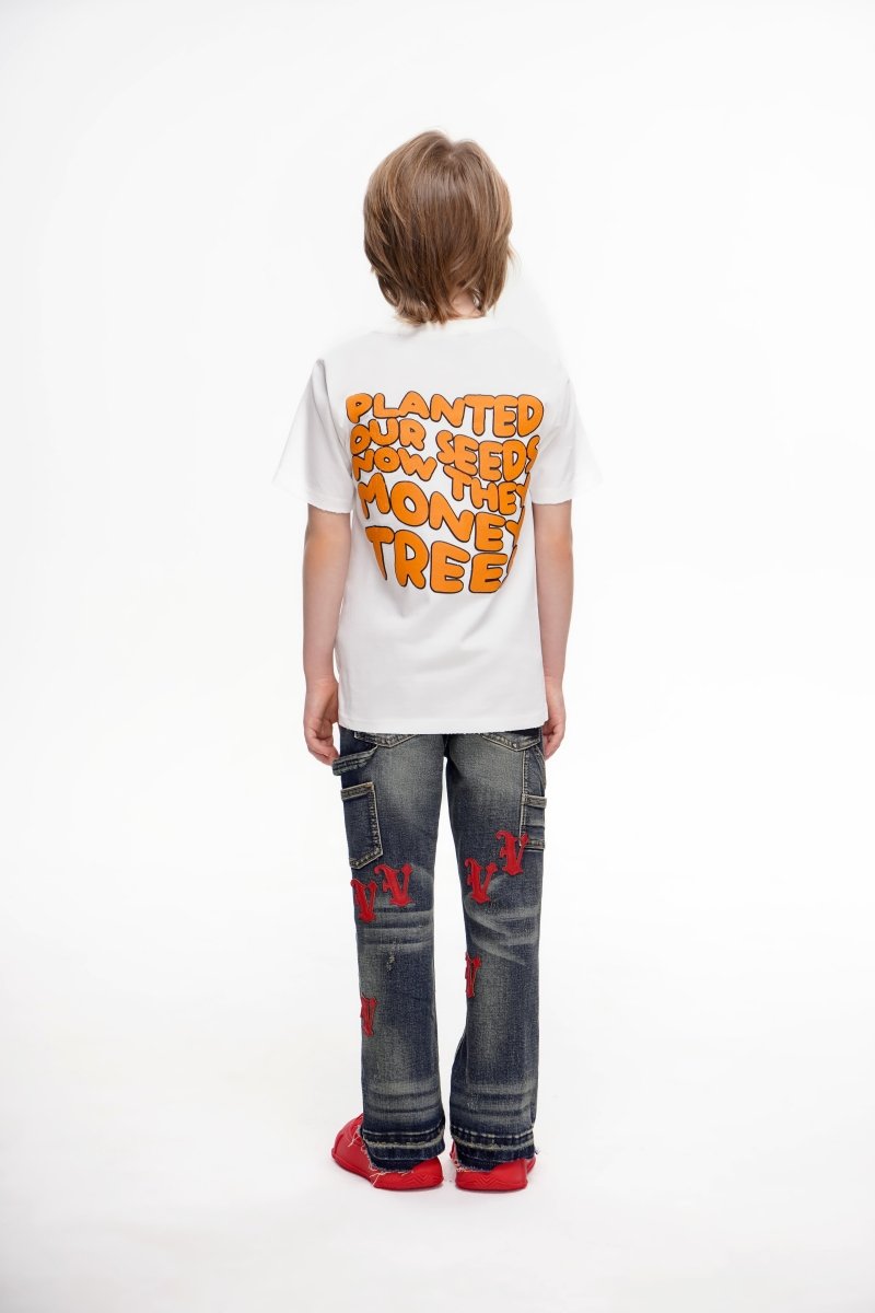 Kids V - Minimal Stacked Vintage Blue - Valabasas