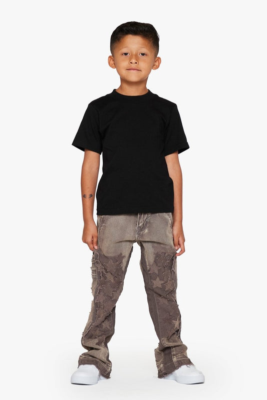 KIDS "V - STARS" BROWN WASHED KIDS - Valabasas