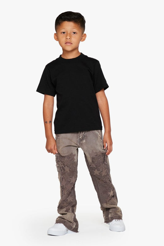 KIDS "V - STARS" BROWN WASHED KIDS - Valabasas