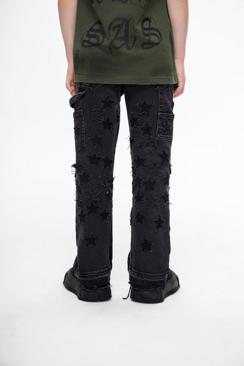 Kids V-Stars Stacked Black – Valabasas