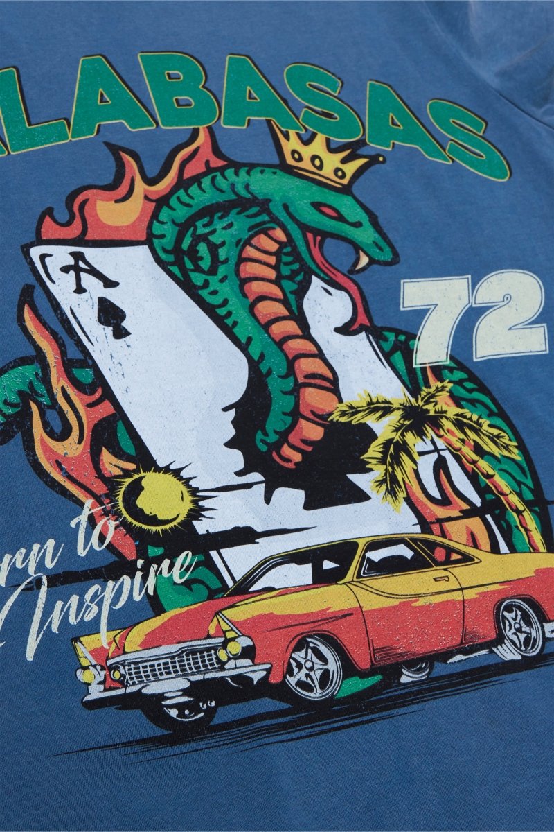 "KINGACE" TEE VINTAGE NAVY - Valabasas