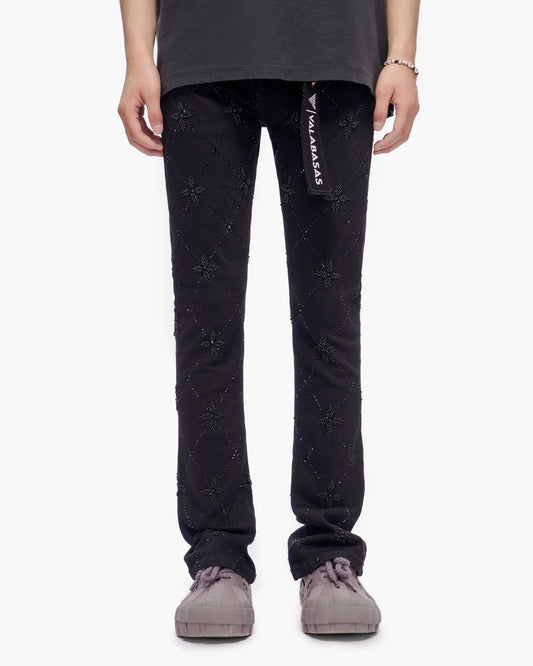 Kinz Stacked Jet Black Jeans - Valabasas