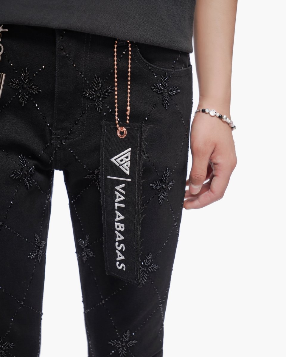 Kinz Stacked Jet Black Jeans - Valabasas