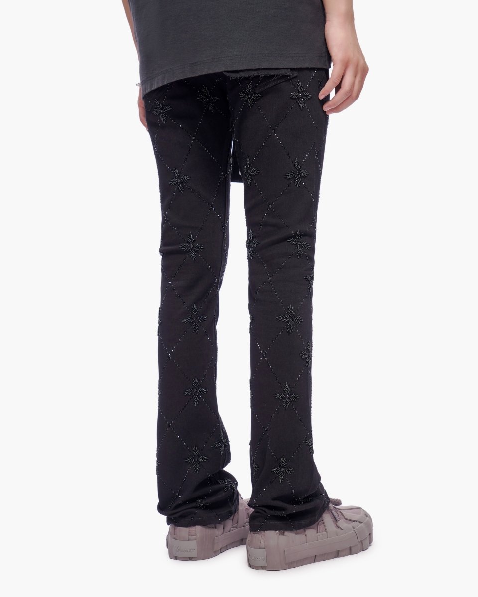 Kinz Stacked Jet Black Jeans - Valabasas