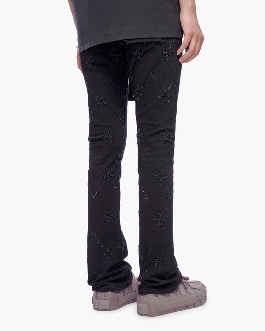 Kinz Stacked Jet Black Jeans - Valabasas