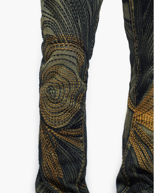 Knowledge Dark Vintage Wash Stacked Jeans - Valabasas