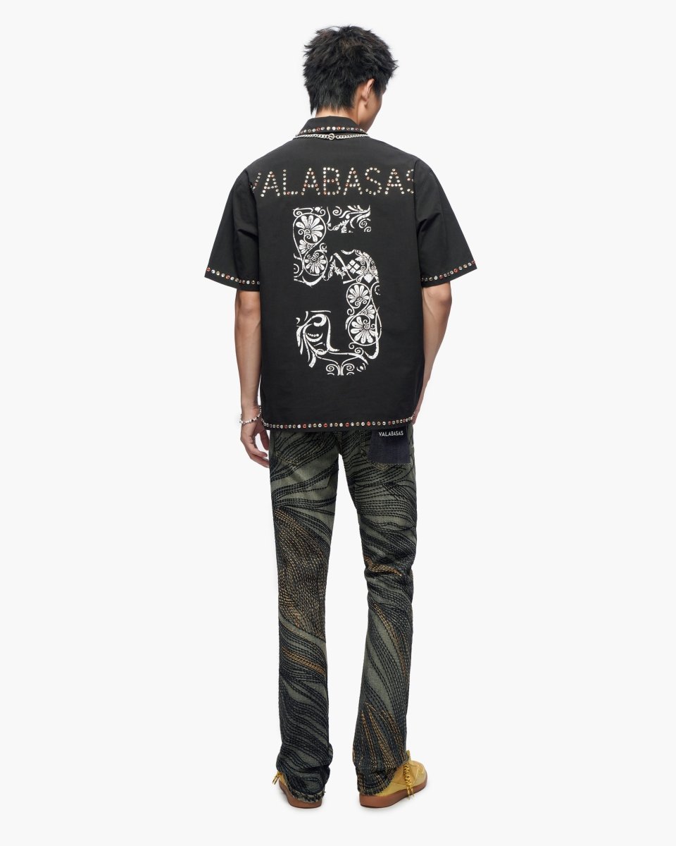 Knowledge Dark Vintage Wash Stacked Jeans - Valabasas