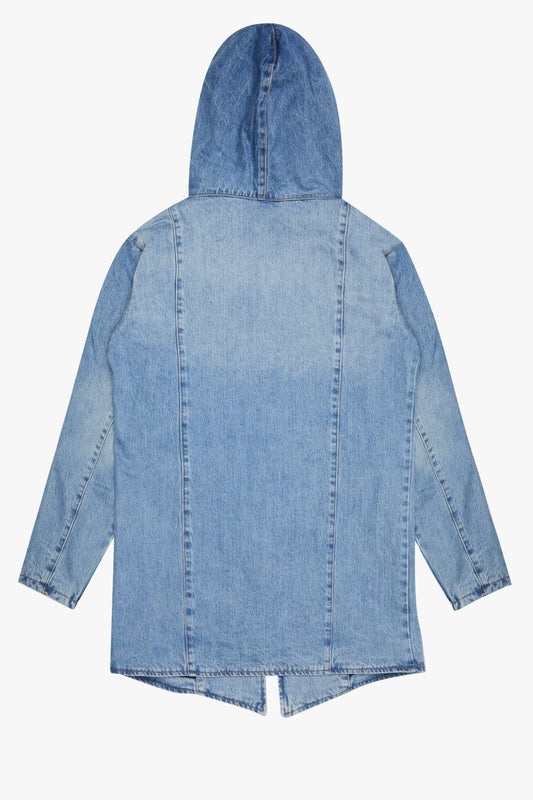 "KREED" DENIM TRENCHCOAT LIGHT BLUE - Valabasas