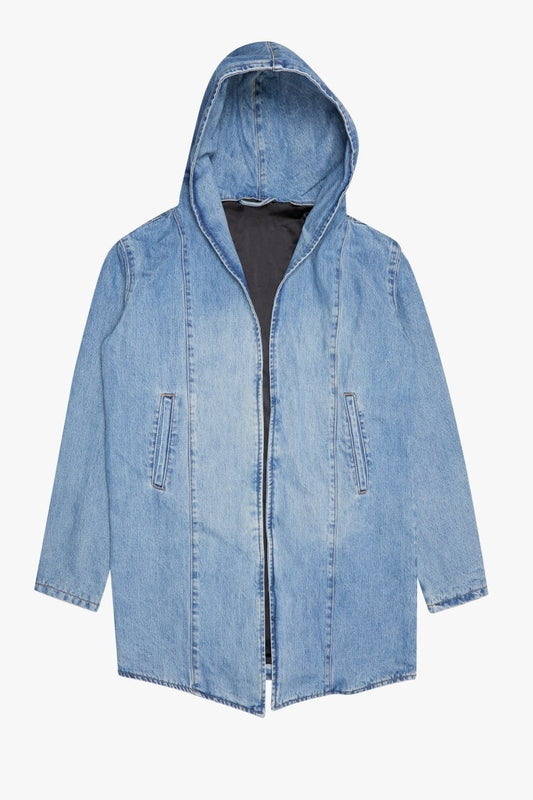 "KREED" DENIM TRENCHCOAT LIGHT BLUE - Valabasas
