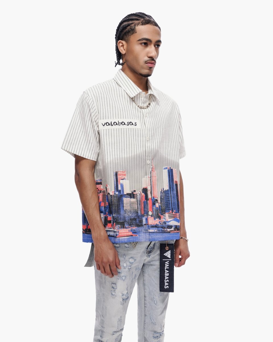 Leave Town Pin - Striped BD White - Valabasas