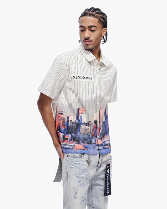 Leave Town Pin - Striped BD White - Valabasas