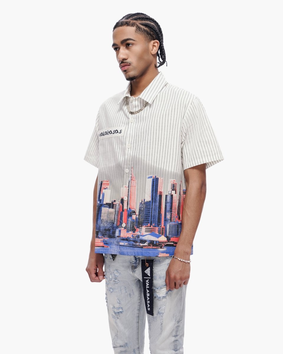 Leave Town Pin - Striped BD White - Valabasas