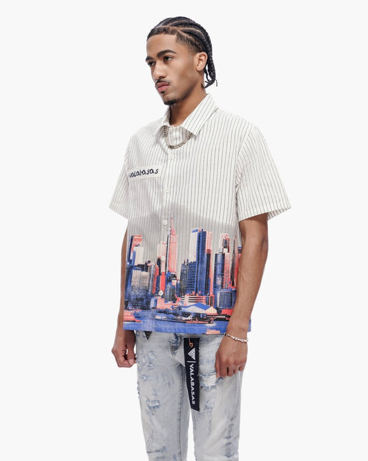 Leave Town Pin - Striped BD White - Valabasas