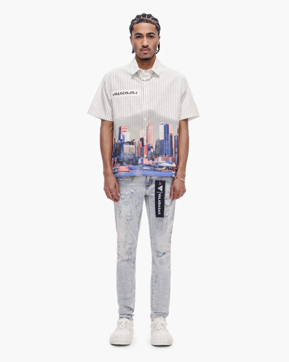 Leave Town Pin - Striped BD White - Valabasas