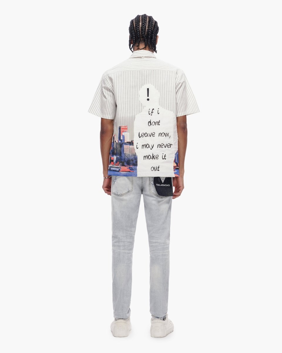 Leave Town Pin - Striped BD White - Valabasas