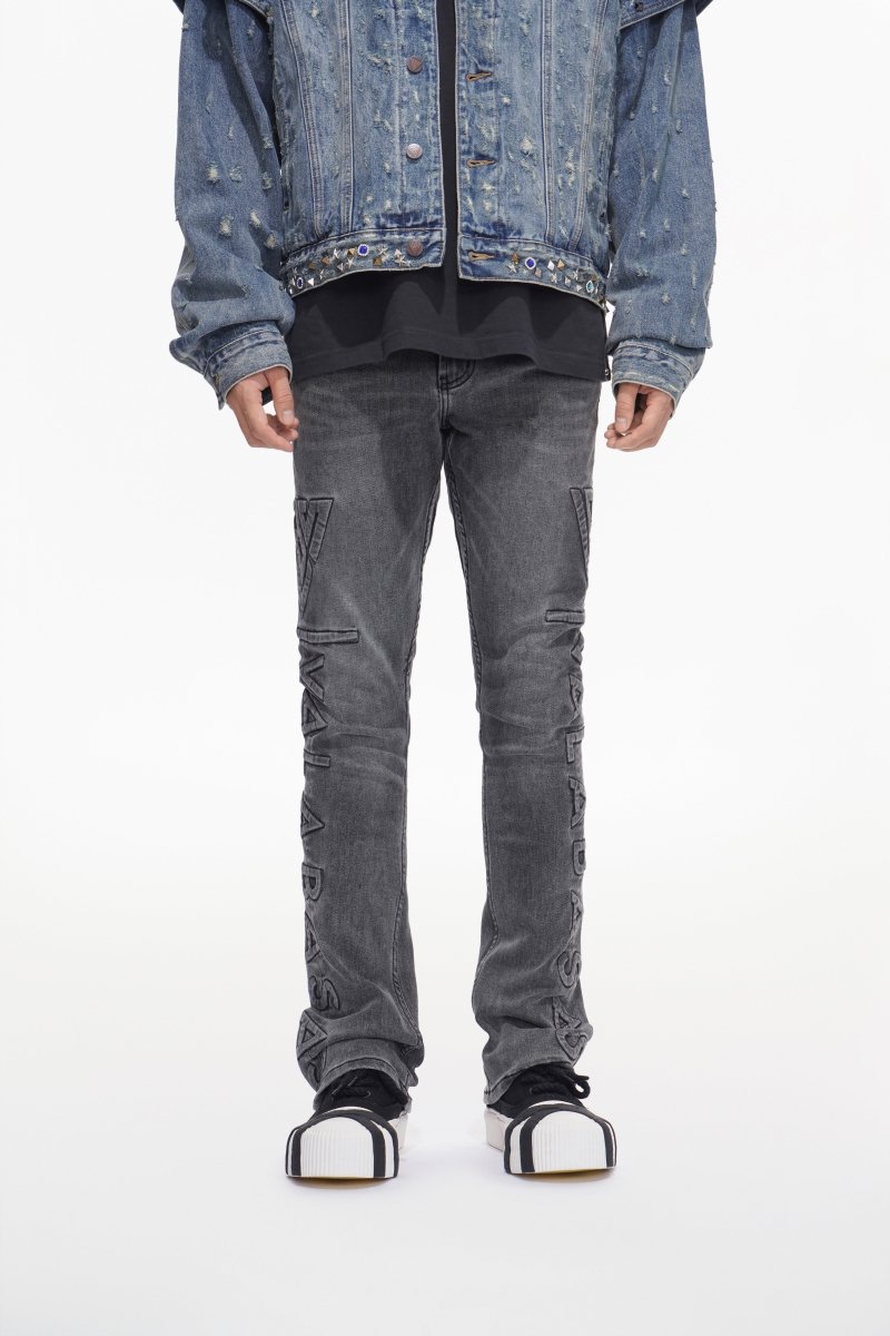 Lore Grey Wash Stacked Jeans