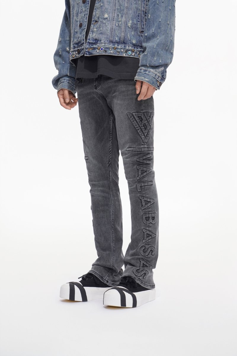 Lore Grey Wash Stacked Jeans