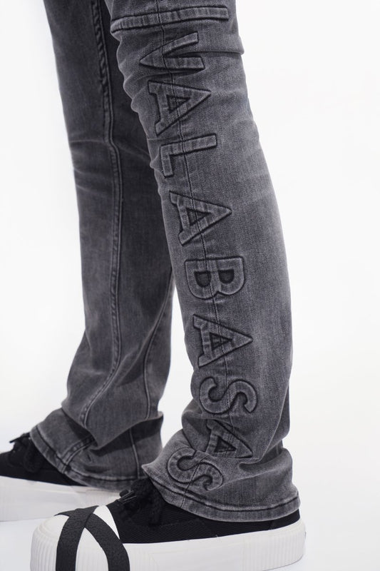 Lore Grey Wash Stacked Jeans - Valabasas