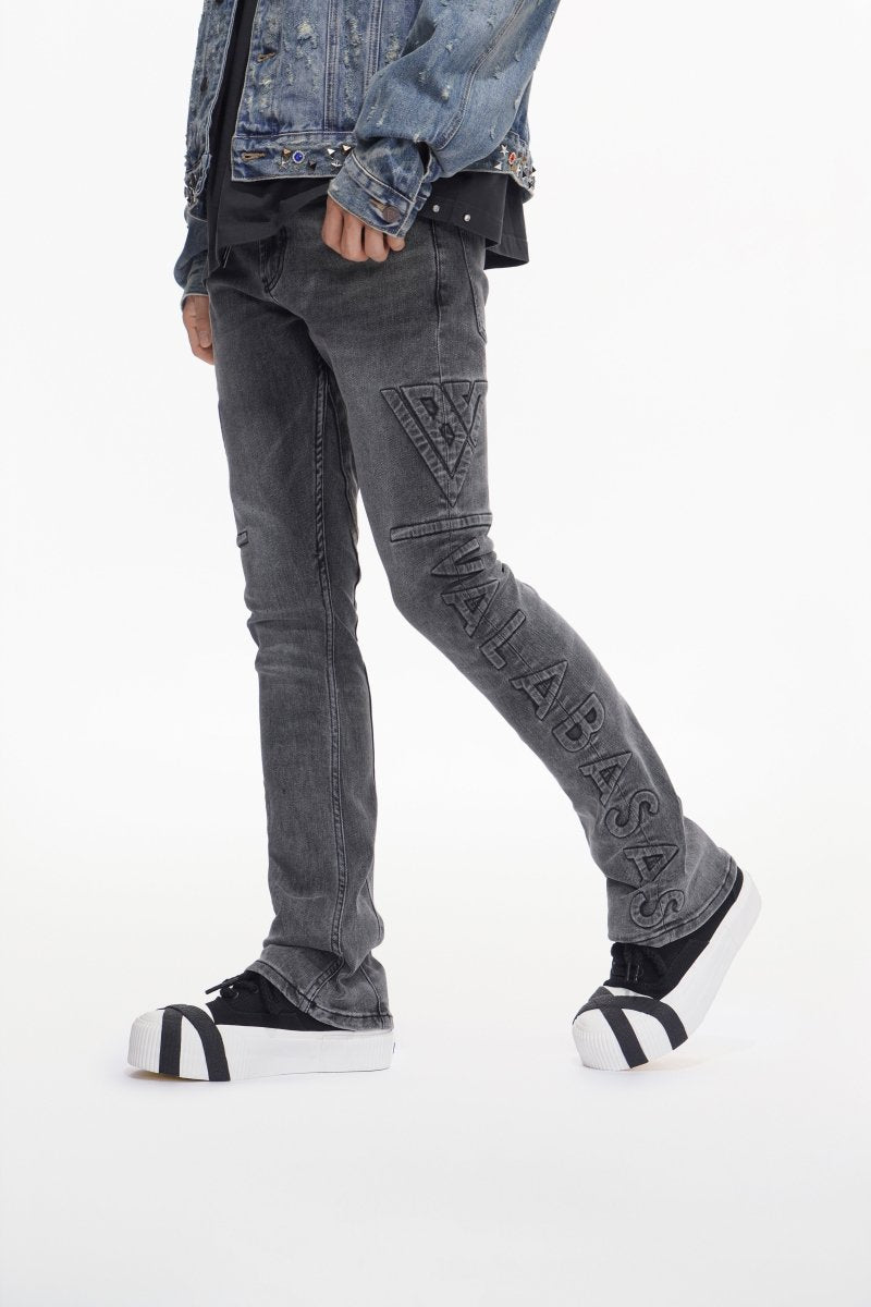 Lore Grey Wash Stacked Jeans - Valabasas