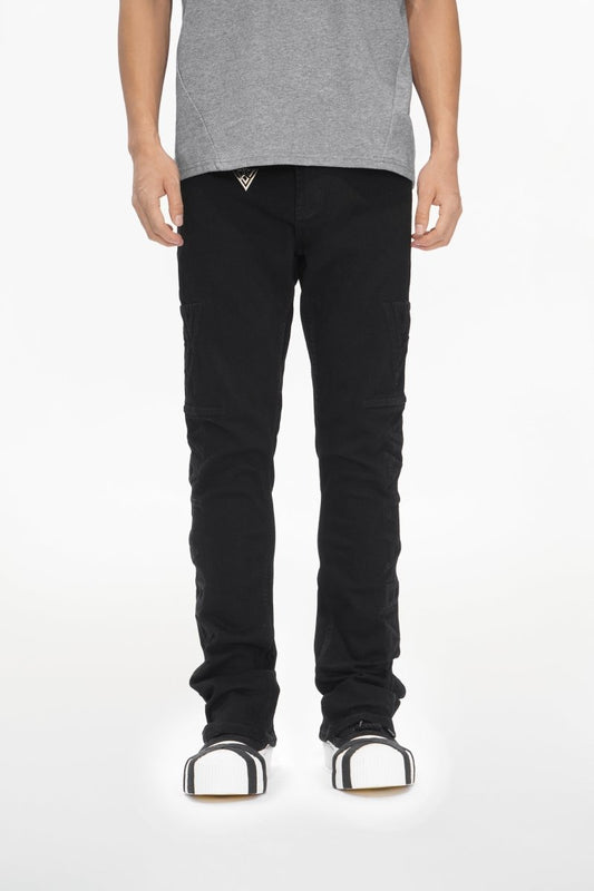 Lore Jet Black Stacked Jeans - Valabasas