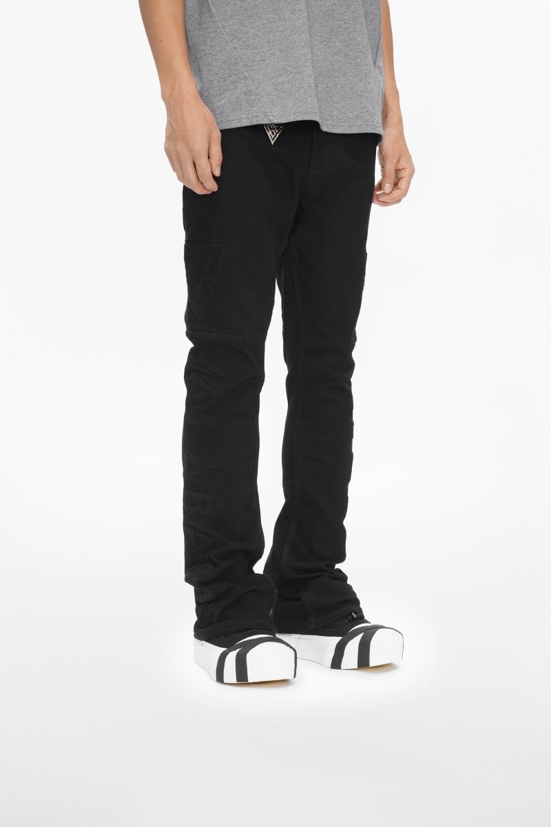 Lore Jet Black Stacked Jeans - Valabasas